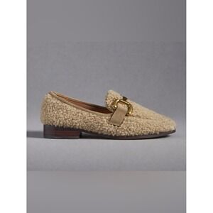 Anthropologie BiBi Lou Marcella Womens Loafers Size 38 Teddy Sherpa Coastal
